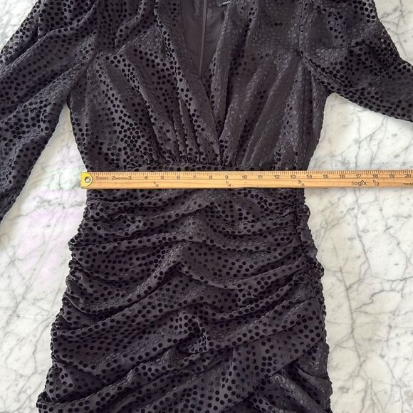 Revolve Bardot Spot Velour Mini Dress in Black Sz M - Picture 9 of 10